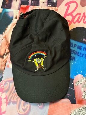 SpongeBob SquarePants Black Cap with Rainbow Embroidery